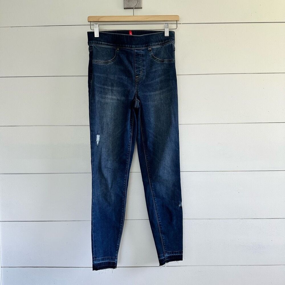 Spanx Distressed Ankle Pull On Skinny Jeans Size Small